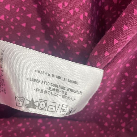 Patagonia Dress Womens Medium Organic Cotton Magenta Pink V-Neck Empire Waist - Picture 10 of 12